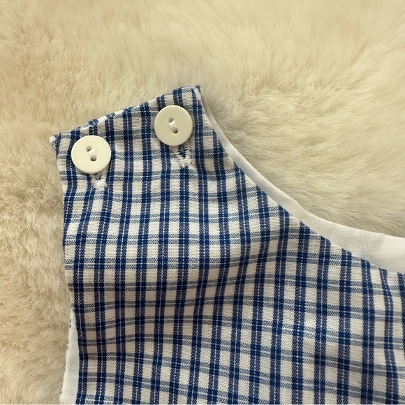 Petit Bebe | NWOT - Blue Check Shortalls - Size 3 Months - Picture 4 of 7